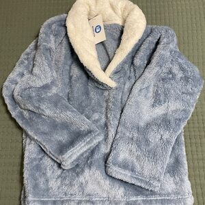 Women's Blue and White Fleece Pajama Set